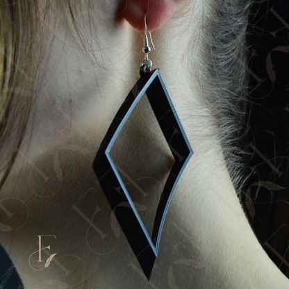 Diamond Earrings with Silver Hooks