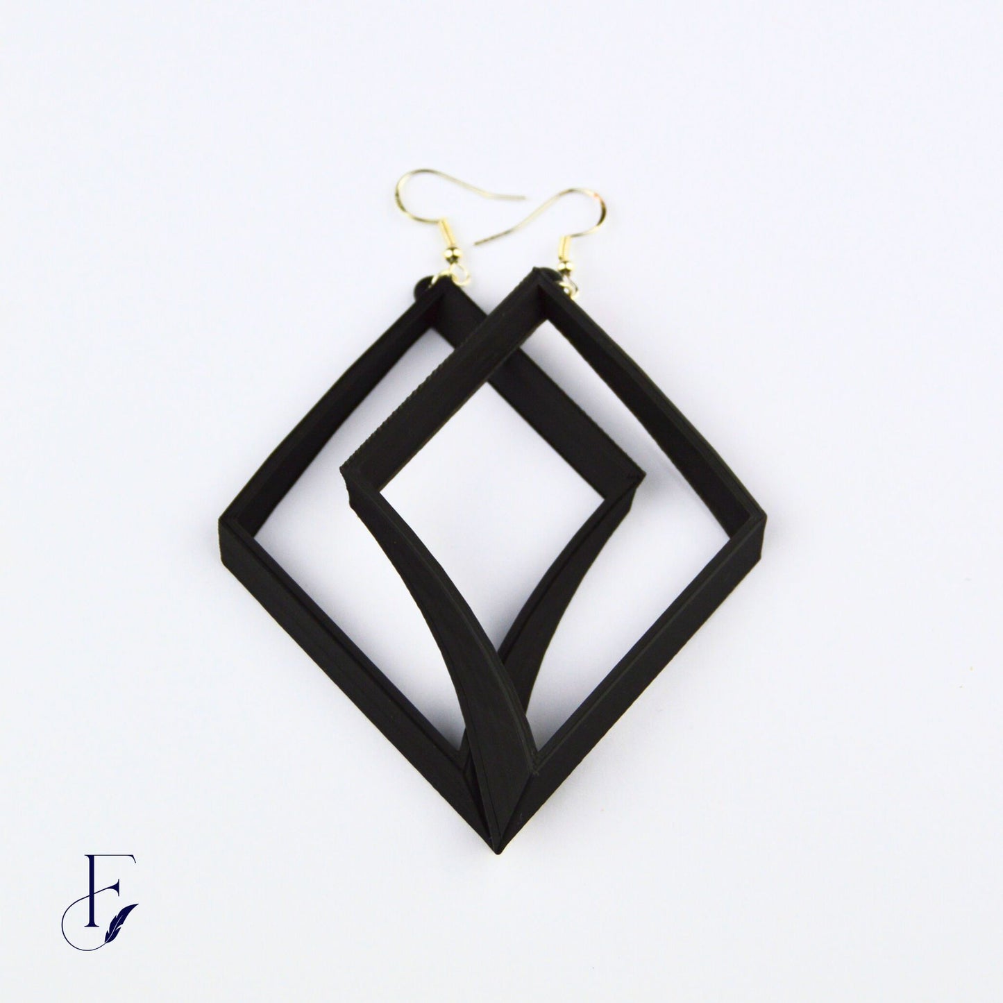 Diamond Earrings with Silver Hooks