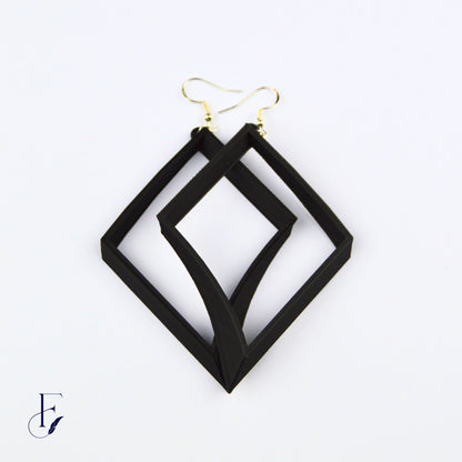 Diamond Earrings with Silver Hooks