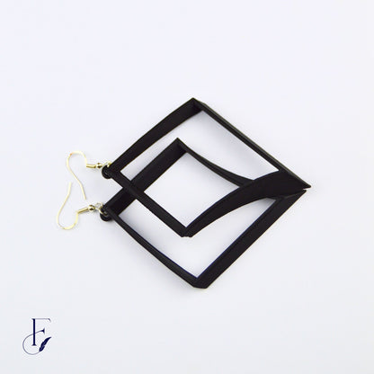 Diamond Earrings with Silver Hooks